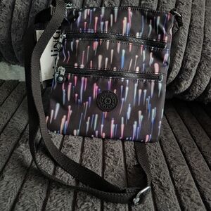 Kipling Crossbody Bag - Black with Multicolor Accents